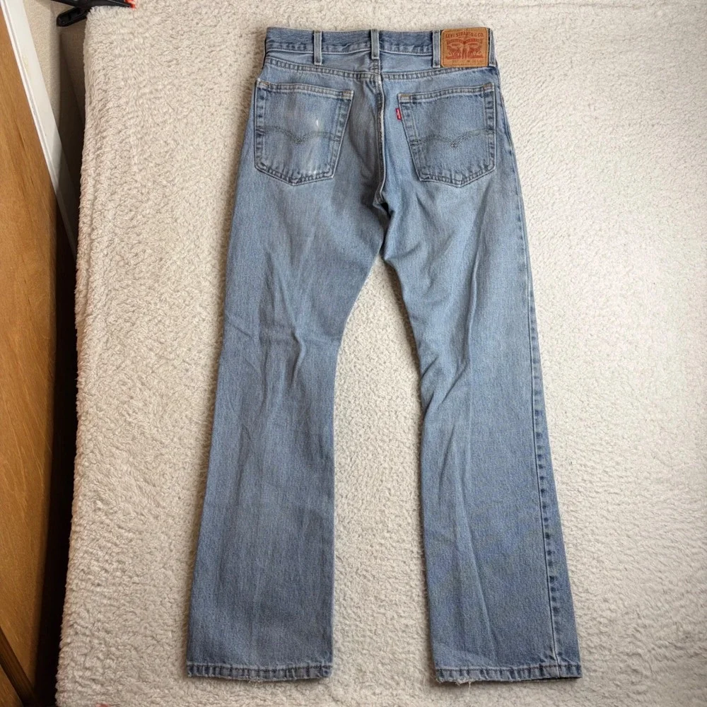 Levi 517 Mens Bootcut Jeans Light Wash Denim 30x32 western flare
